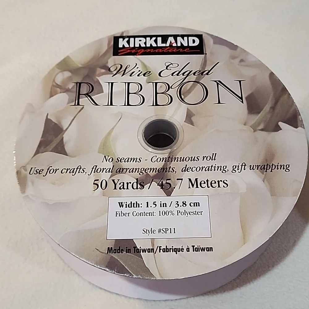 3 Rolls Kirkland Wire-edged Ribbon, 1-1/2
